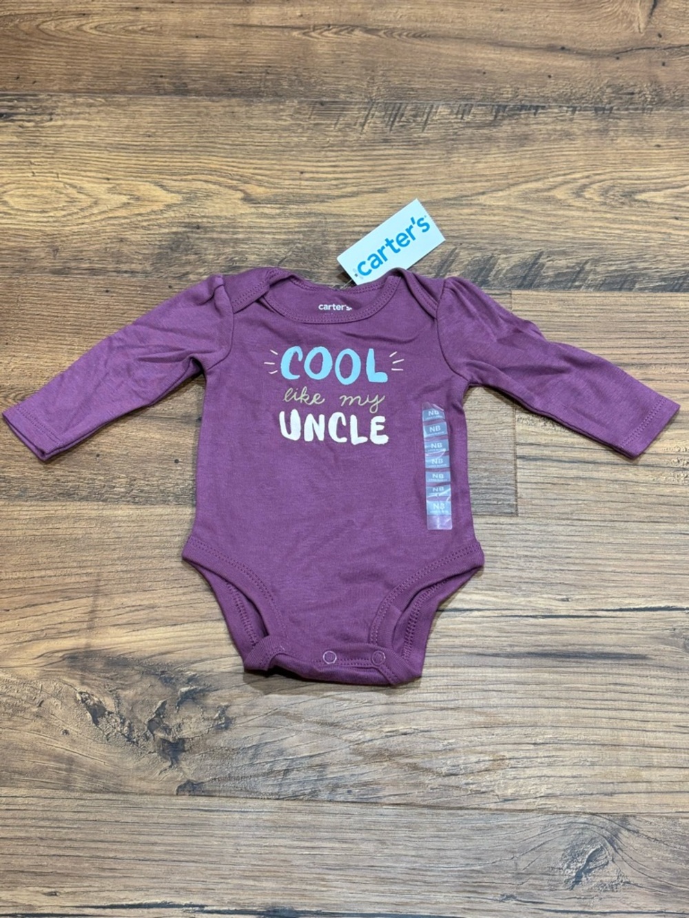 Carter's Purple "Cool Like My Uncle" Long-Sleeve One-Piece